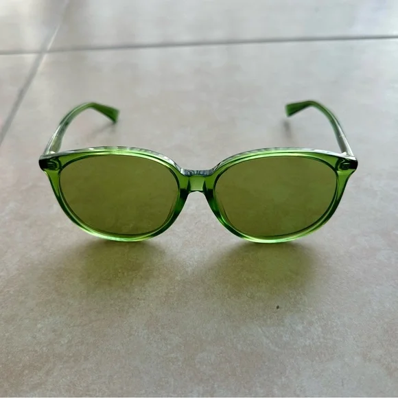 Gucci - Green Round Asian Fit Women’s Sunglasses - Picture 8 of 9
